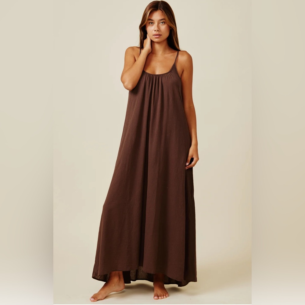 Elegant Brown Maxi Dress